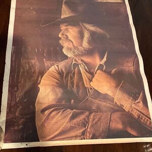Original 1980 Kenny Rogers Gideon promo poster 23 x 17.5